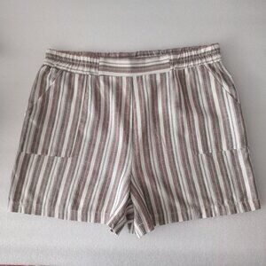 Women's Striped Linen Blend Shorts  Hi Rise Colorful Relaxed fit  Plus Size 2XL